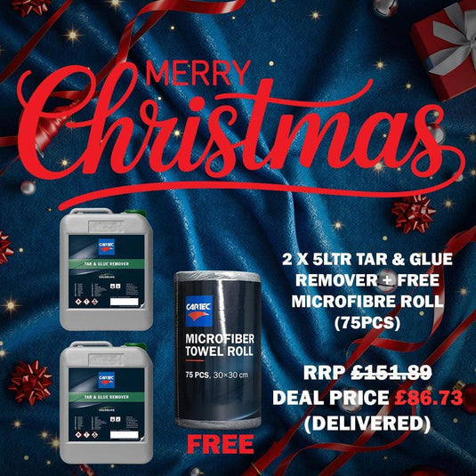 2 x Cartec Tar & Glue Remover 5L & FOC Grey Fantasticlean Roll-Cartec UK
