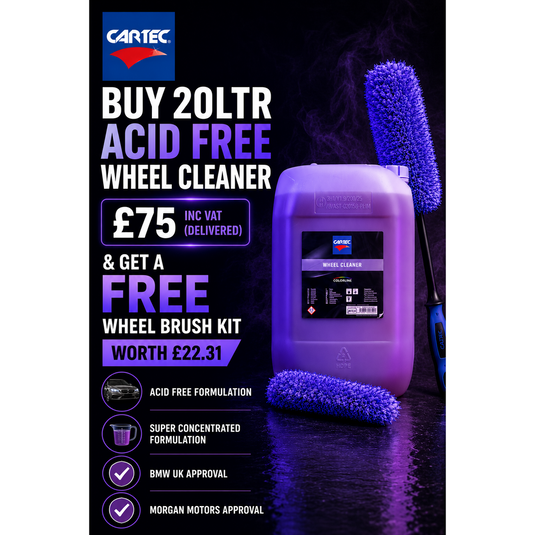 Cartec Acid Free Wheel Cleaner 20L & FOC Cartec Wheel Brush-Cartec UK