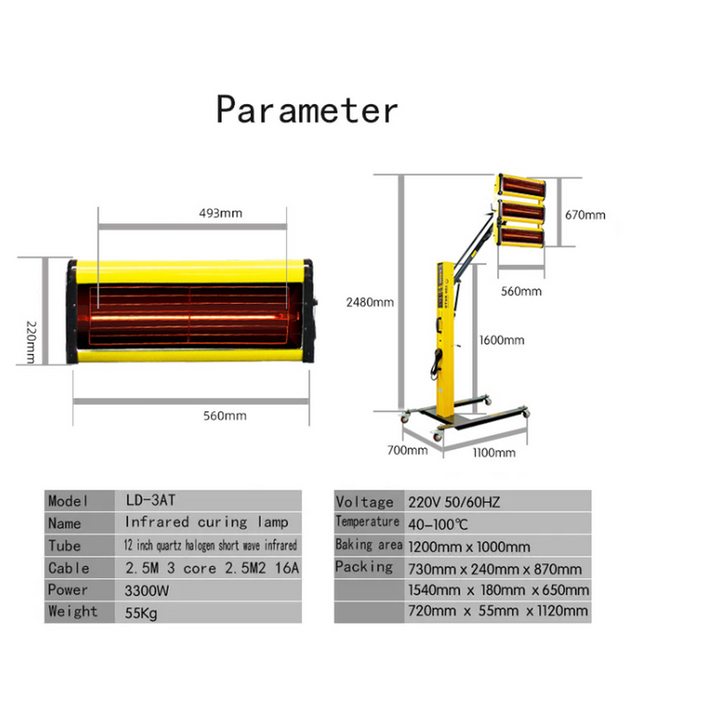 Load image into Gallery viewer, Curetec Shortwave Triple Infrared Lamp-Cartec UK
