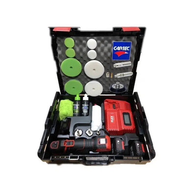 Flex PXE 80 Cordless Nano Polisher + Compounds + Pads + Extension Bar Set-Cartec UK