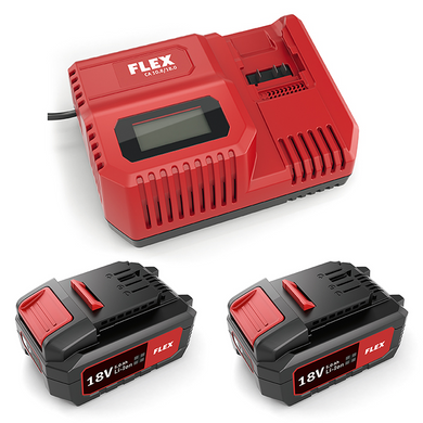 Flex Power 55 R/BS P-Set 55 R/BS - 2 x 5Ah Batteries & Charger Kit - 507695-Cartec UK