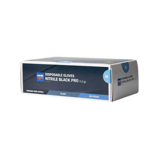 NEW Cartec Black Nitrile Disposable Gloves 5.0gr (Box 100)-Cartec UK