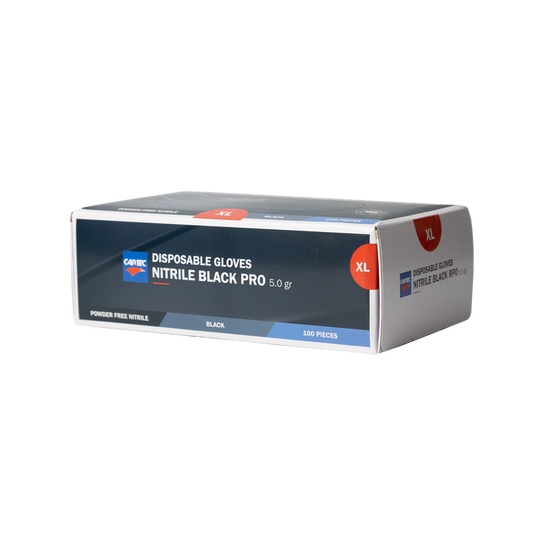 NEW Cartec Black Nitrile Disposable Gloves 5.0gr (Box 100)-Cartec UK