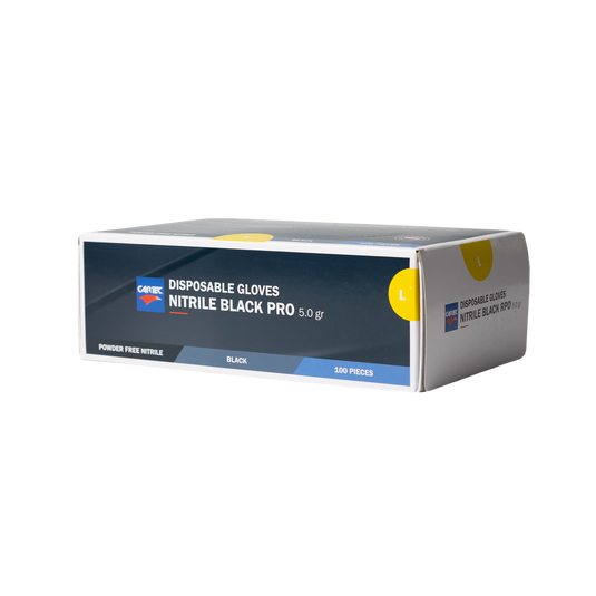 NEW Cartec Black Nitrile Disposable Gloves 5.0gr (Box 100)-Cartec UK