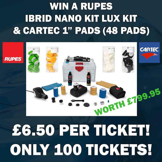 £6.50 Entry To Win A RUPES IBRID NANO KIT & 48 CARTEC PADS-Cartec UK