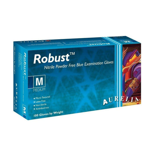 Aurelia Robust Nitrile Gloves - Blue-Cartec UK