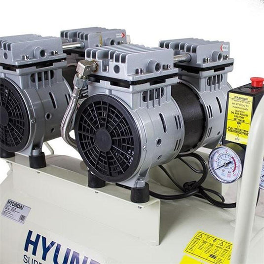 Hyundai 50 Litre Air Compressor, 11CFM/100psi, Oil Free, Low Noise, 2 Year Warranty | HY27550-Cartec UK