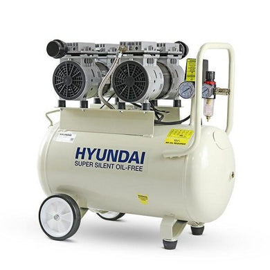 Hyundai 50 Litre Air Compressor, 11CFM/100psi, Oil Free, Low Noise, 2 Year Warranty | HY27550-Cartec UK